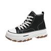 Lace-up Mixed Colors Fashionable Canvas Shoes Sewing Mid Heel Women's Shoes On Sale 2024 New Autumn Women's Vulcanize Shoes