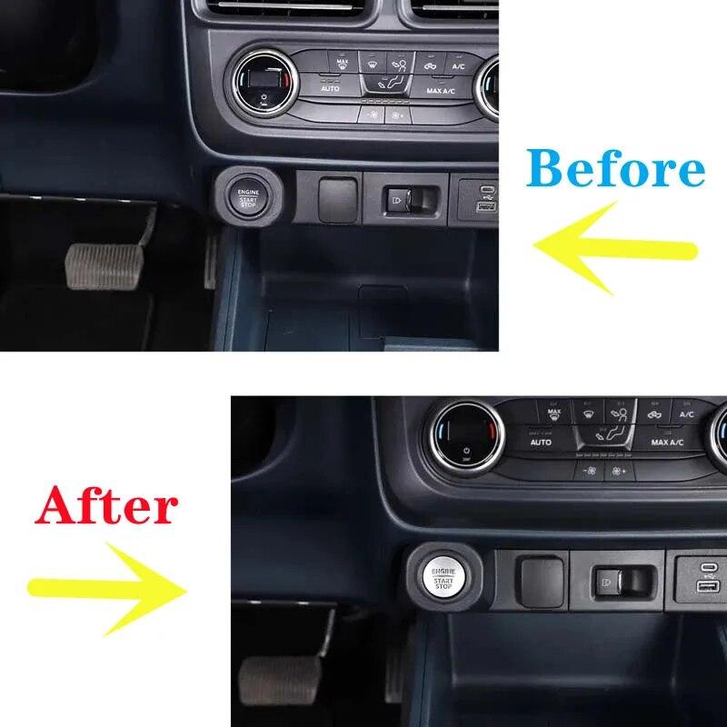 Stainless Steel Car Start Stop Engine Switch Cover Trim Sticker Fit For Ford Maverick 2022 Auto Interior Accessories