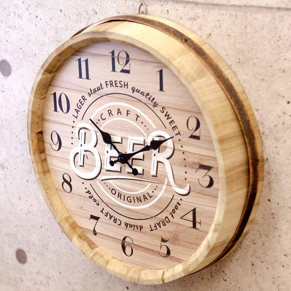 American Barrel Top Beer Barrel Wall American Vintage Wall American Goods 40cm Clock, Clock, Clock, Collectible, Goods, Retro, Antique, Style, Clock,
