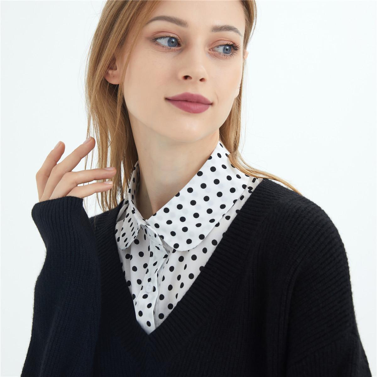 

Воротник в горошек, искусственный воротник, рубашка, декорированный воротник свитера, искусственный воротник