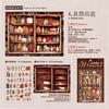 2 Stück/Packung Wendy's Schrank Serie Kreatives Retro Bücherregal DIY Lagerung Miniatur Szene Aufkleber Lustige Scrapbook Deko Aufkleber
