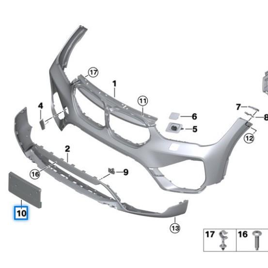 BMW X1 F48 LCI Front Bumper License Plate Holder (51137954236)