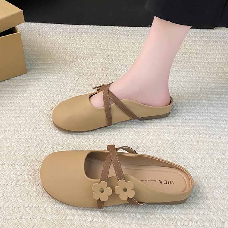 

Fashion CRLAYDK Mules for Women Flat Comfortable Floral Slip On Backless Loafers Ladies Closed Toe Dressy Work Slide Casual Shoes 35