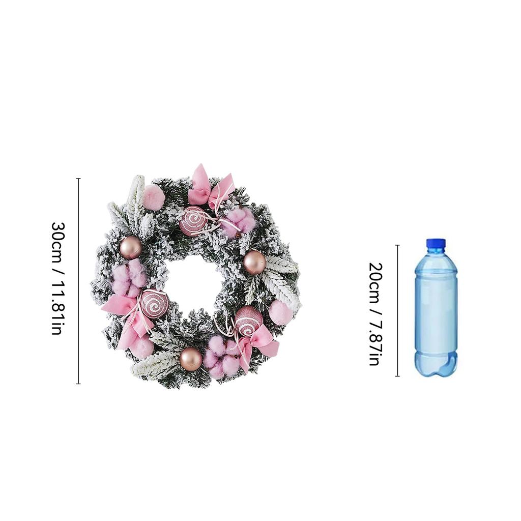 Christmas Lighted Wreath Creative Pink Decor Mall Window Door Wall Hanging Holiday Festive Atmosphere Ornament