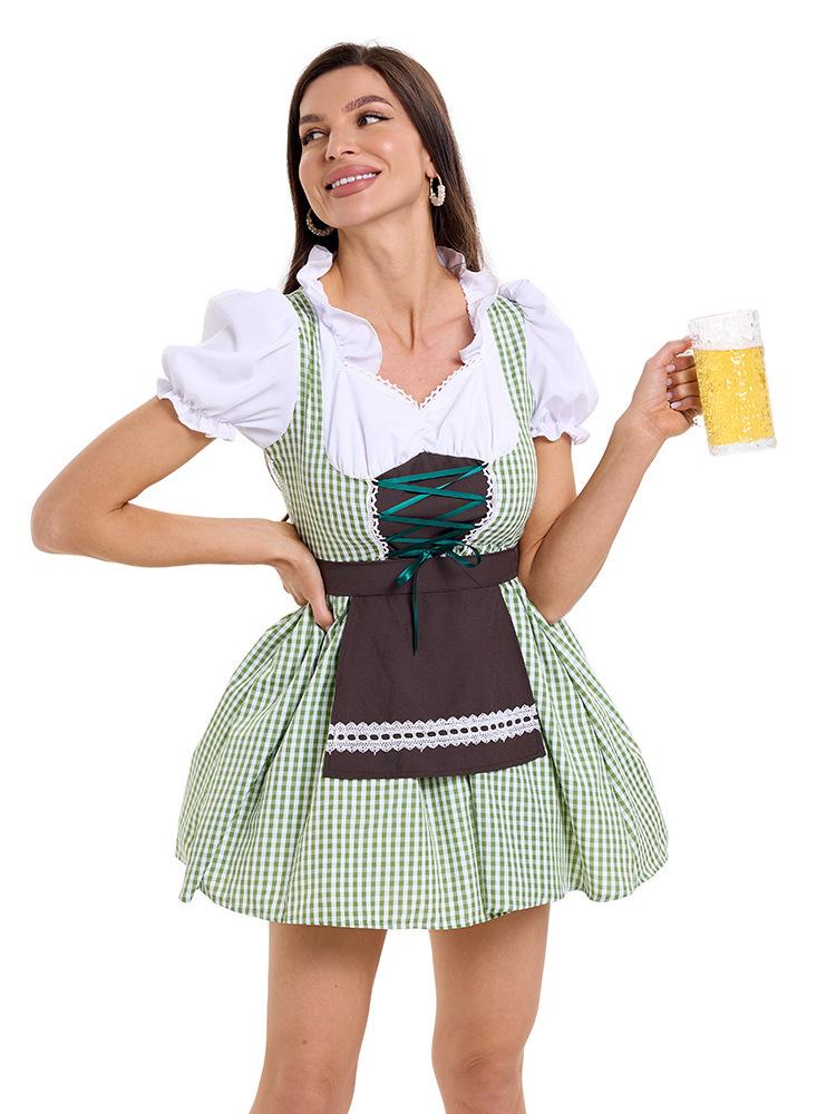 Bavarian Love CO Beer Suit Plaid Dress Maid Suit New Oktoberfest Costume