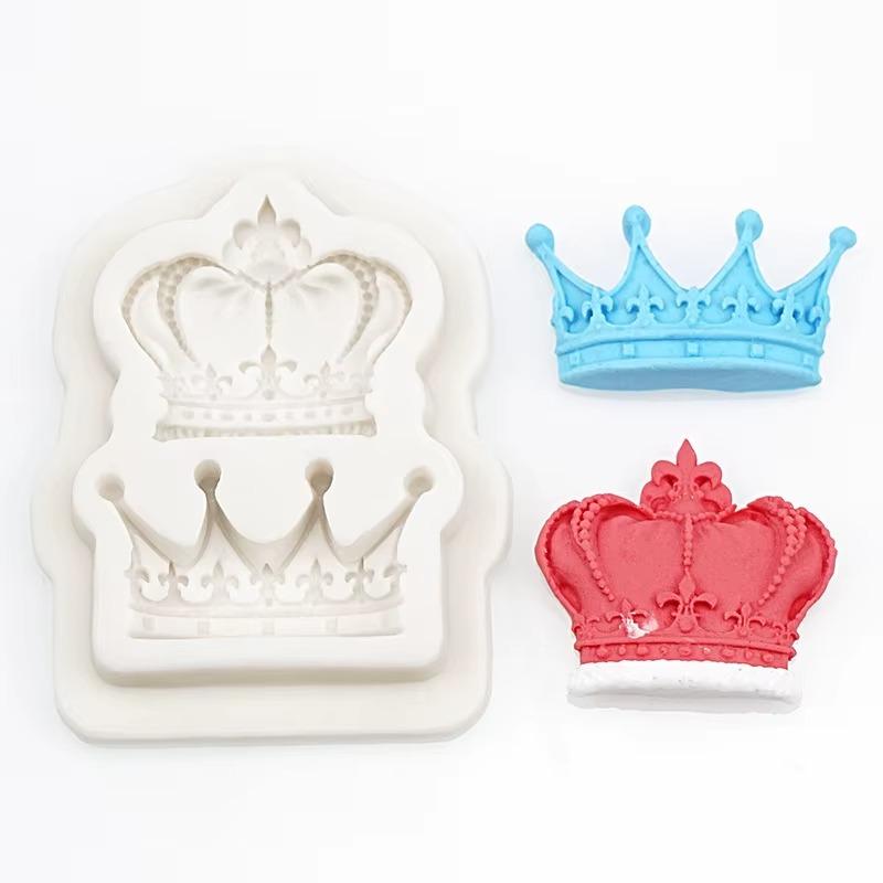 Creative 3D Crowns Princess Silicone Mold Fondant Cake Cupcake Decorating Tools Clay Resin Candy Molds Kitchen Baking Supplies