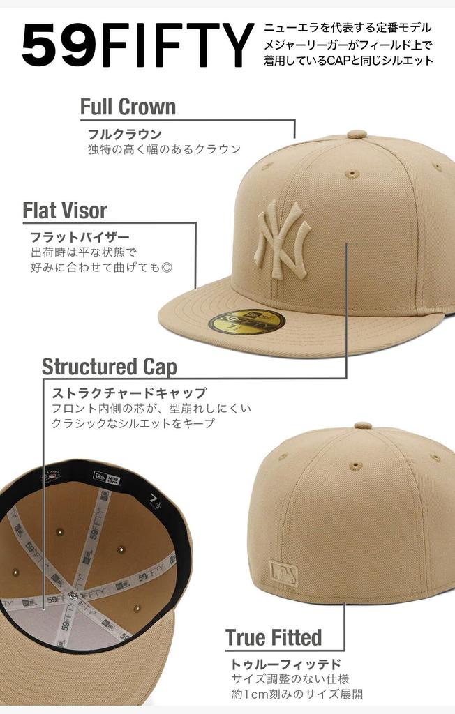 New Era MLB 59FIFTY Tonal ONSPOTZ NY Size 7 59Fifty Tonal MLB New York Yankees Cap, Color, Exclusive, Camel, 3/4, Logo,