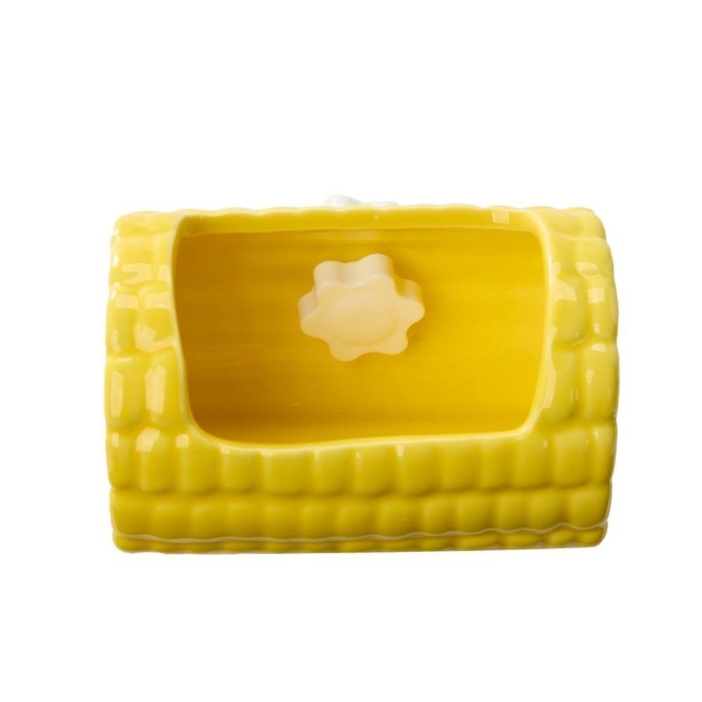 Corn Shape Pet Feeding Bowl Spill-Proof Rabbit Water Bowl Hamster Feeding Dish  for Small Pets жёлтый