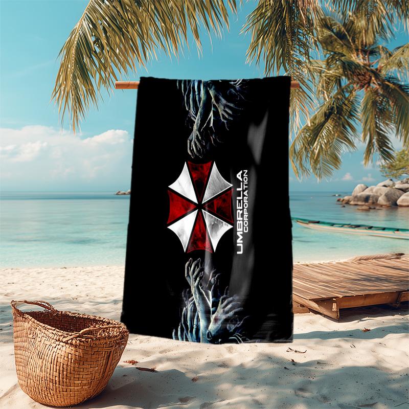 Resident Evil game, Umbrella Corporation, soft beach towel, outdoor camping vacation swimming beach towel, outdoor absorbent bath towel, Q11
