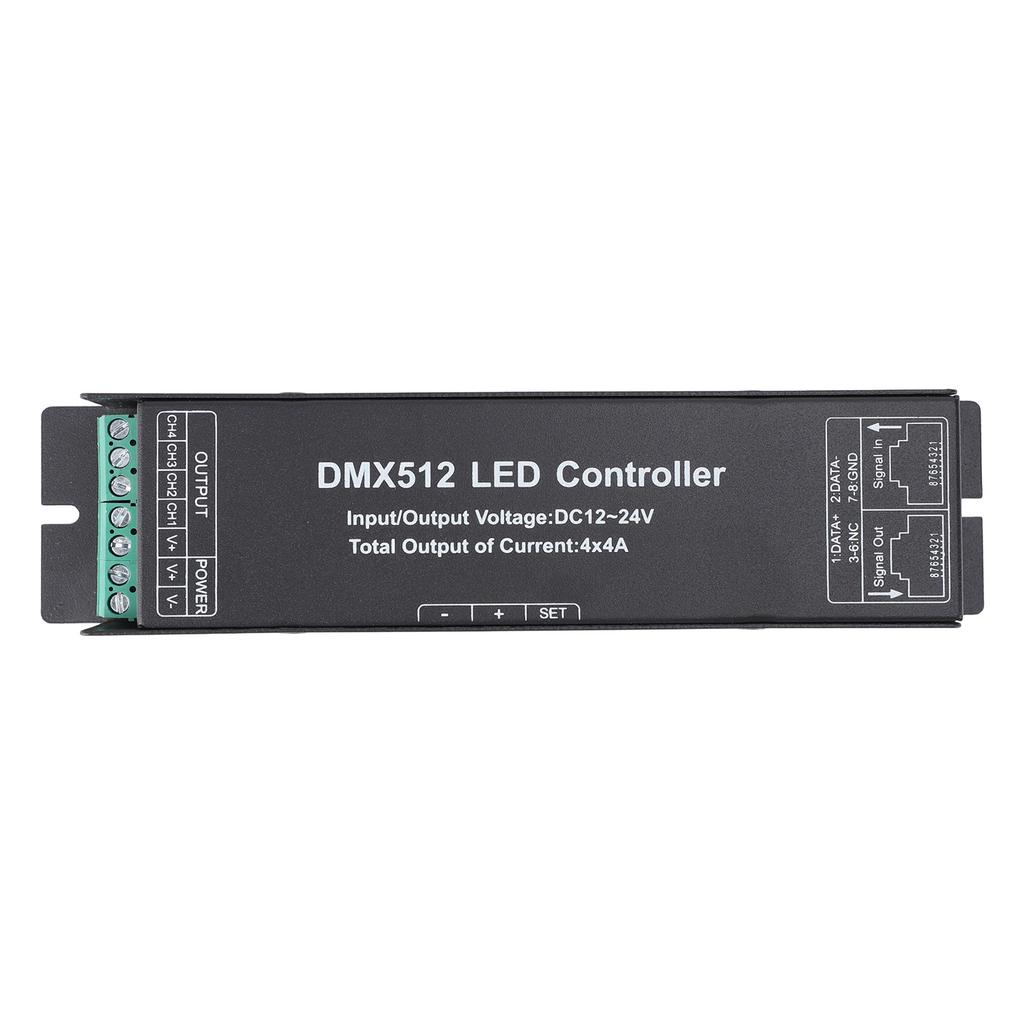 Constant Voltage DMX512 Decorder LED Controller 4 Channels DC 12V‑24V for LED Strip Light Stage Lighting