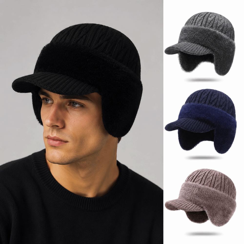 Thicken Thick Knitted Hat Knitted Outdoor Beanie Hat Ski Sports Hat Middle-aged And Elderly People