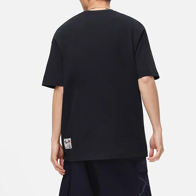 Li-Ning Disney Zootopia Cartoon Print Casual Short Sleeve T-Shirt Men Tops Black AHST271-1