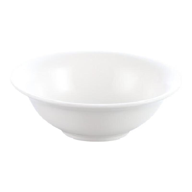 Anyi Pure White Ceramic Thickened Winged Serving Bowls (Set of 5)