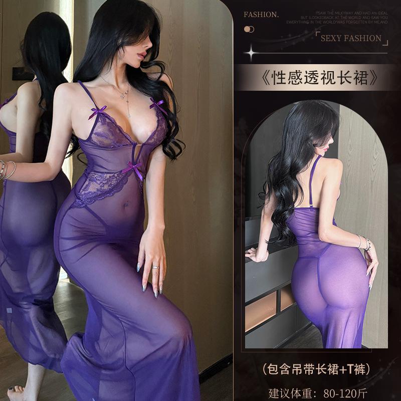 Sex Underwear Sexy Pure Desire Temptation Charming Mesh Charming Perspective Lace Suspender Dress Nightclub Uniform