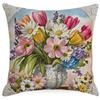New Easter Pillowcase Cute Rabbit Easter Egg Flowers Pillowcase Sofa Pillowcase