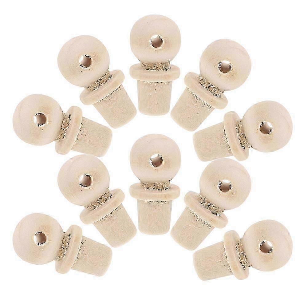 2026  MLINS 10pcs Wooden Finials Water Corks Accessories Wood Mini Finials Replacement Toppers Small Stopper Wood Corks