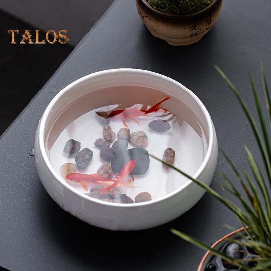 Keramisk Lotus Planter Stor kaliber ikke-porøs rund vase Fargerik Flow Glaze Påskelilje Blomsterpotte for vannplanter Bolle Lotus Hydroponics