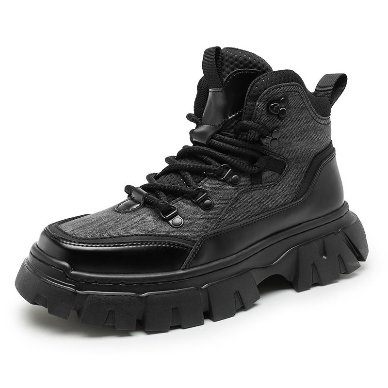 FashionMale Low Top Leather Casual Boots Men's Handmade Motorcycle Ankle Boots for Men Luxury Brand Man Shoes Men Stylish Lace-Up Botas