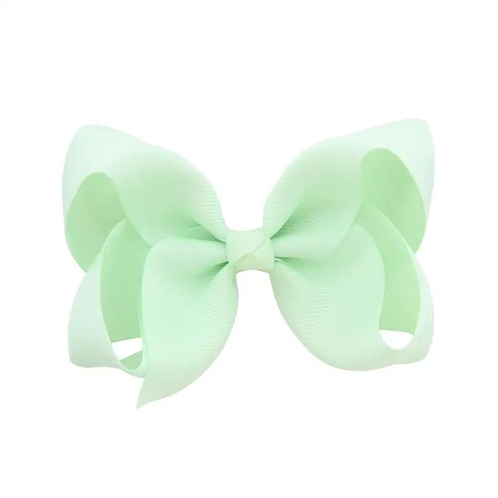3/4/6/8inch  Boutique Handmade Colorful Solid Ribbon Grosgrain Hair Bow with Clips for Kids Girls Hair Accessories
