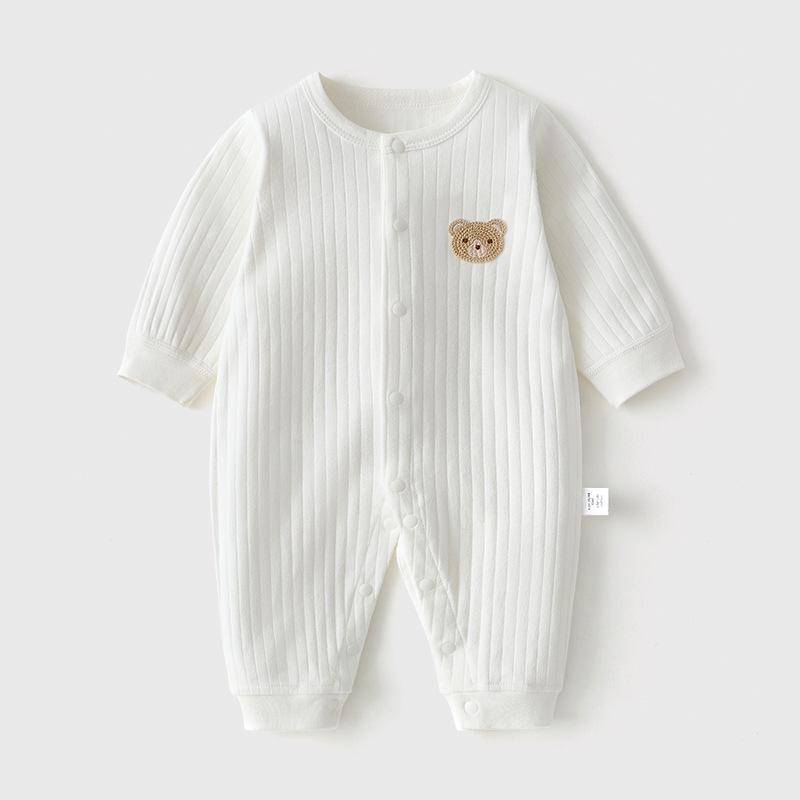 Pure Cotton Baby Bodysuit: No-Bone Crawling Jumpsuit for Boys & Girls