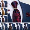 Mens Tie Blue Paisley Silk Tie Cravat Vintage Necktie Hanky Cufflink Tie Set for Wedding Party