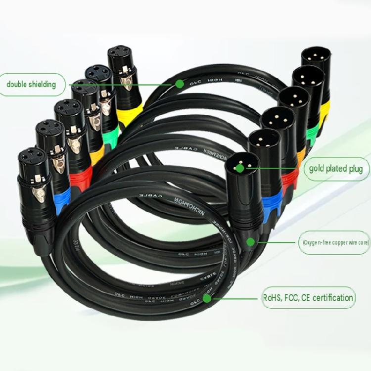 Recording XLR Signal Cable 3 Pin Male To Female, Flexible Line for Desk Side Source, Voice Use, and Stream Work