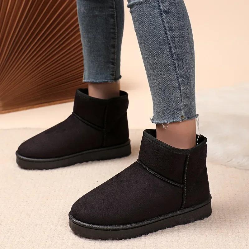 Cotton Shoes Women's Winter Boots 2025 New Snow Boots Women Plus Fleece Thickened Warm  Flat Short Boots Women