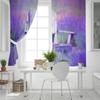 Purple Lavender Flower Field Chair Window Curtains Kitchen Drapes Panel Home Decor Curtains for Living Room Curtains for Bedroom