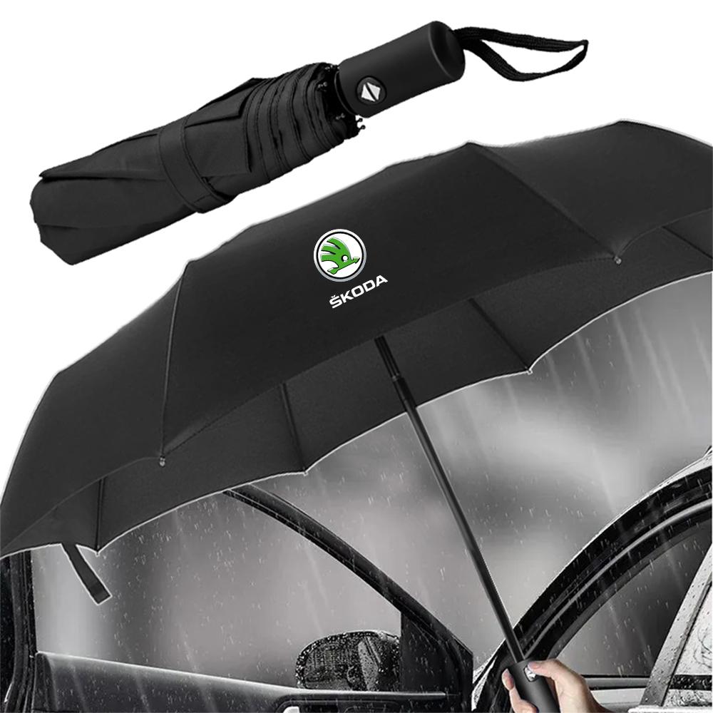 CUCB7 Windproof Folding Umbrella Anti-UV General Portable Car Accessory For Skoda S Kodiaq Fabia Kamiq Karoq Octavia 3 A7 Rapid Scala