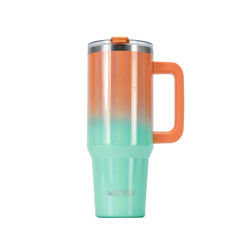 40oz Tumbler With Handle Straw 30oz Stainless Steel Thermal Water Bottle Double Wall Vacuum Insulated Cup Portable Car Mug Gifts