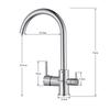 Filtered Pure Drinking Water Kitchen Sink Faucet Single Hole Double Handle Rotatable Hot and Cold Water Kitchen Sink Faucet