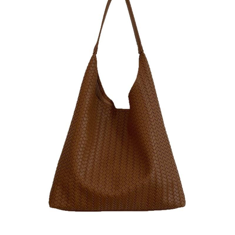Retro Woven Bag Women's 2025 New Fashion Korean Version Tote Bag Simple Large Capacity Shoulder Commuter Armpit Bag