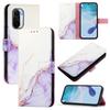 For Xiaomi Poco F3 Case with Strap Marble Pattern Leather Phone Cover Card Holder