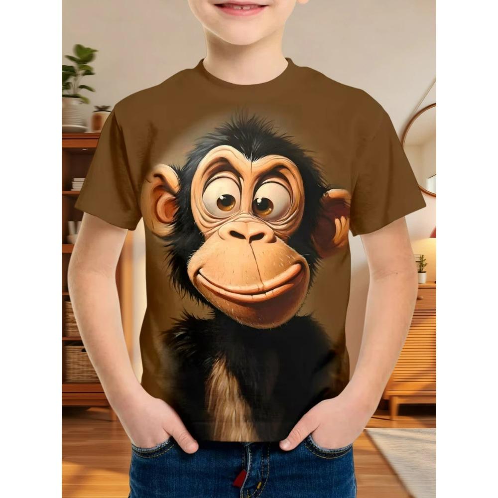 Kids Clothing Clothes for Boy Short Sleeve Tees Top Kids Clothes Animal 3D Print Fashion O-Neck Summer Girl Clothes