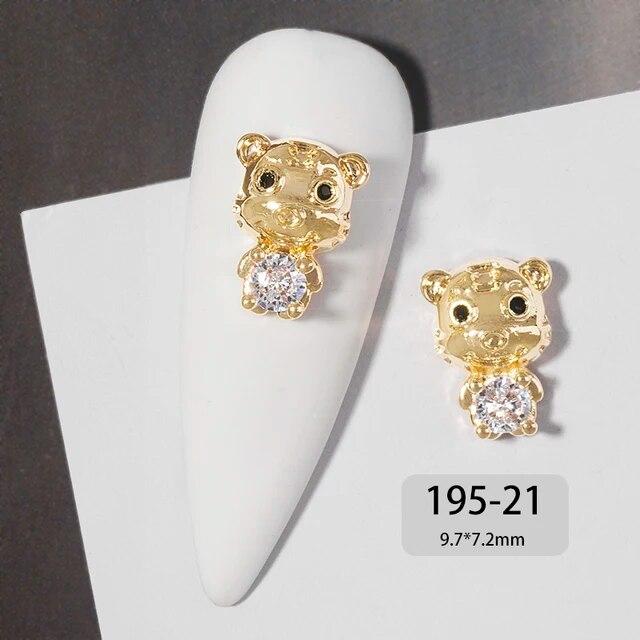 Ķīniešu Jaunais gads 3D nagu mākslas aksesuāri Rotaslietas Dekorācijas DIY Tiger Lucky naudas soma kristāla sarkans dārgakmens Rhinestone krelles