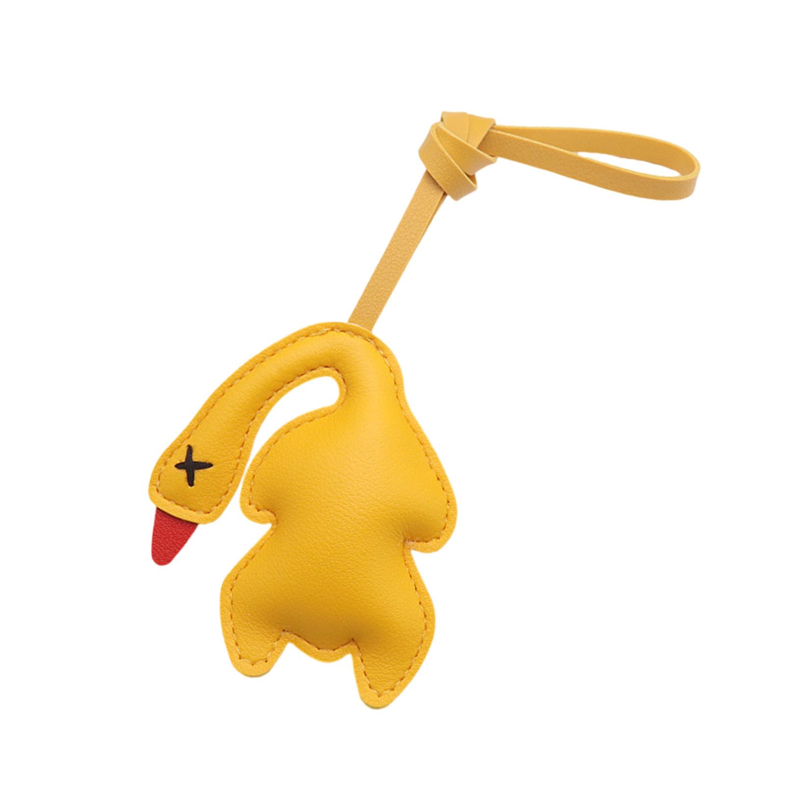 

Милый брелок с дизайном жареной утки для ключей, сумок, украшения автомобиля, из мягкой ПУ-кожи, модный аксессуар, идея для подарка жёлтый