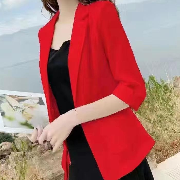 Women's Cotton Linen Blazer - Spring/Summer 2025 British Style, Casual Sun Protection Jacket
