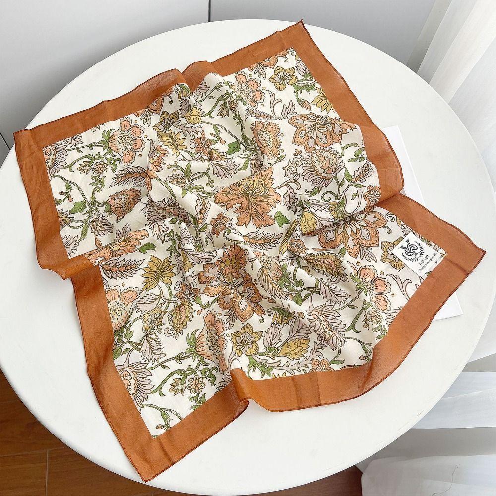 Breathable Cotton Square Scarf Korean Small Scarves Elegant Square Handkerchief  Beach
