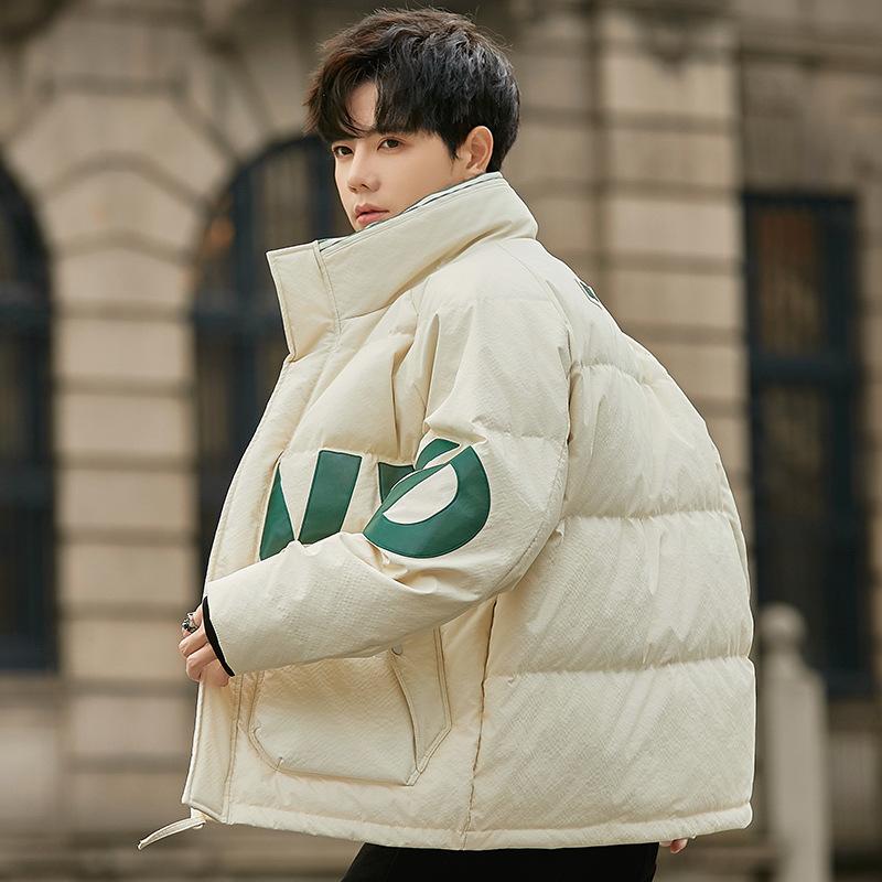 Winter Down Jacket Men's Thickened Youth Warm Letter Short Winter Coat