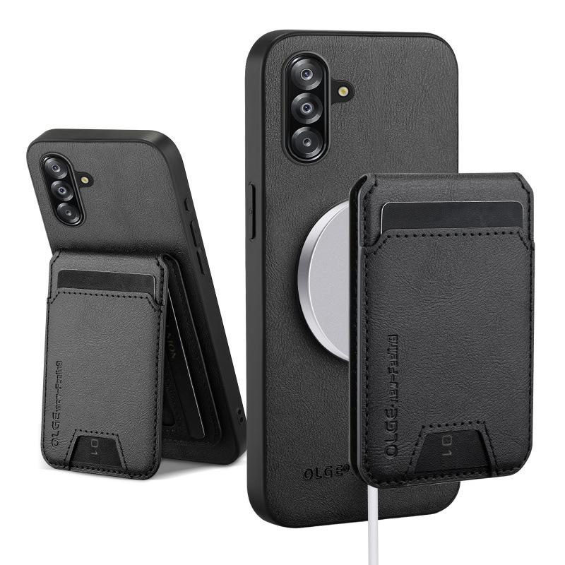 Applicable To Samsung Galaxy A17 Mobile Phone Case A07 Cow Pattern Leather Magnetic Card Case New High End Business