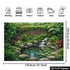 2D Lush Jungle Waterfall Backdrop with Lily Pads for Studio Photoshoot