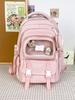 Schoolbag Japanese solid color fresh and transparent backpack Donelle junior high school student schoolbag women's large-capacity lightweight travel 