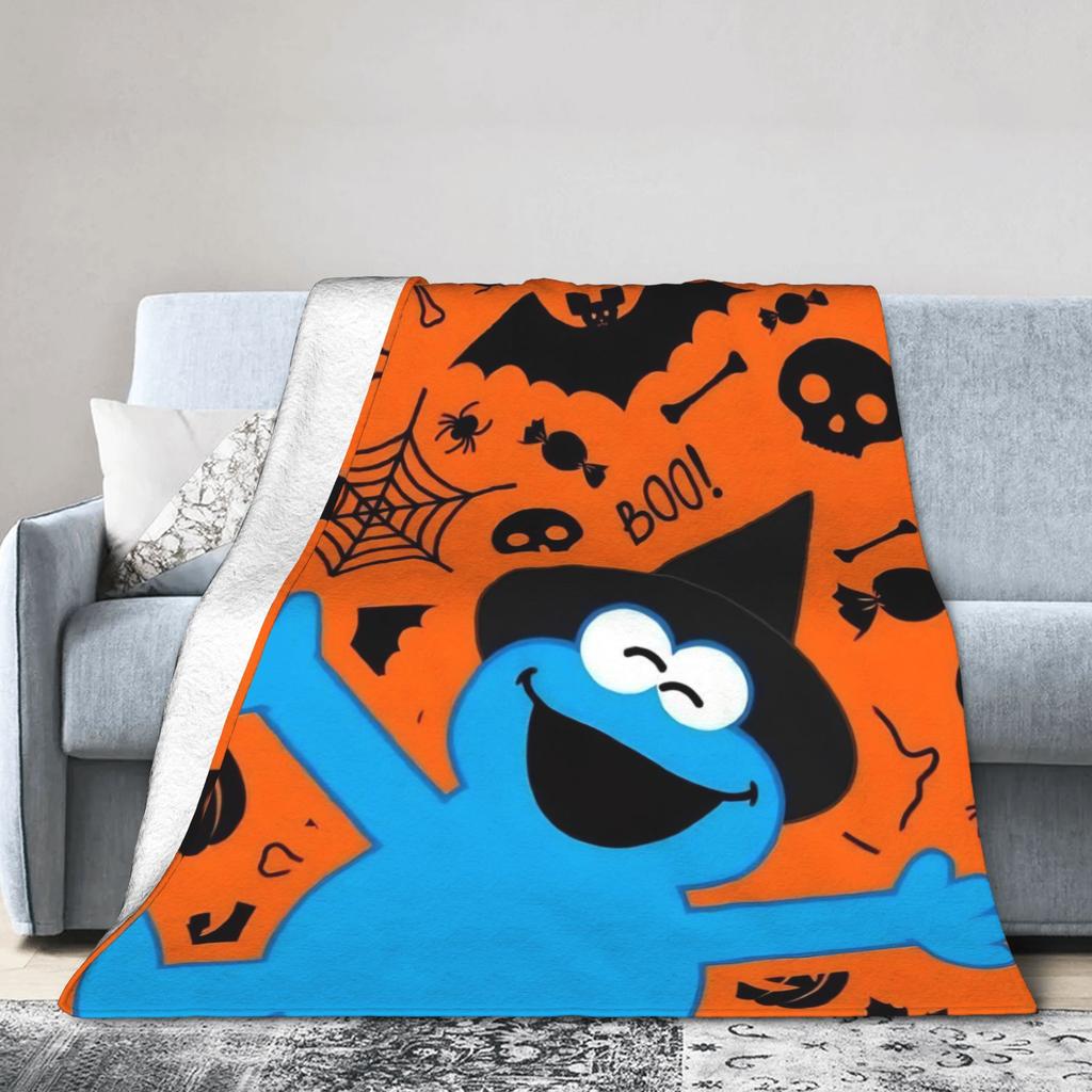 Cookie Monsters Blankets  Soft Warm Street Trend Plush Throw Blanket For Students Outdoor Flannel Bedspread Bed Cover