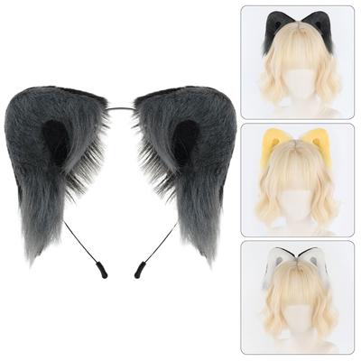 Furry Plush Cat Ears Headband Soft Handmade Hair Styling Accessory For Halloween Cosplay Party Costume Event Gathering