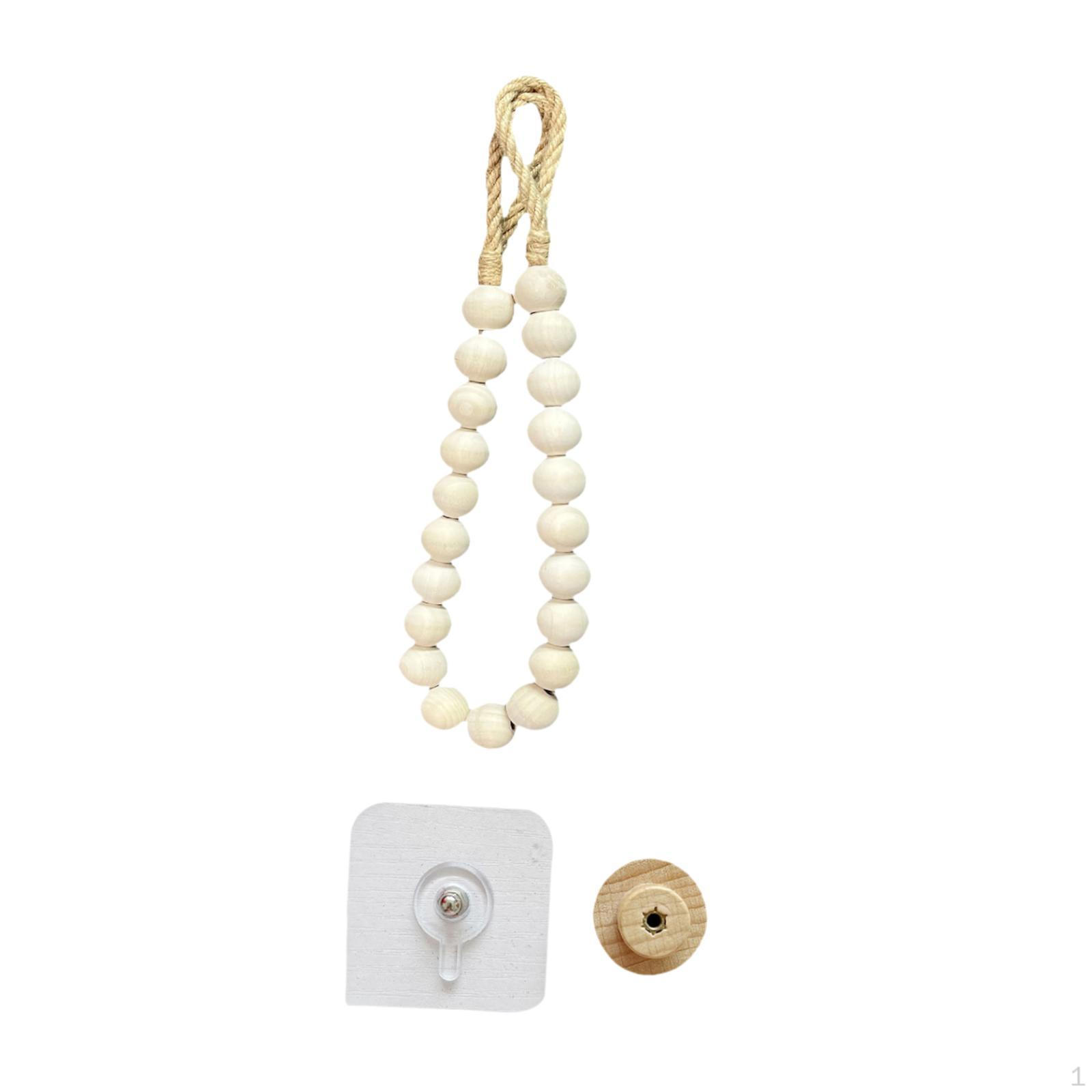 

Подвесной держатель для салфеток из деревянных бусин для ванной и кухни белый