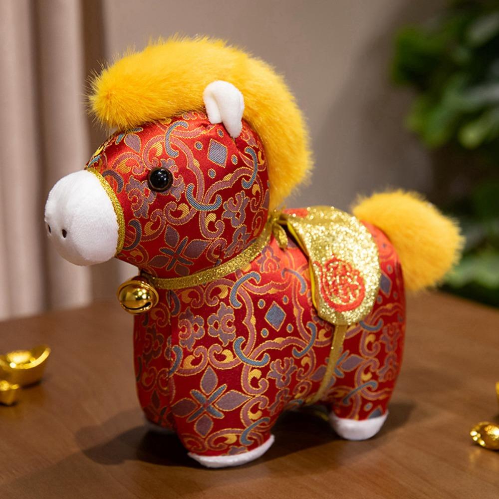 

Satin Stuffed Animal Toy Colorful Chinese New Year Gift Zodiac Pony Figurine Chinese New Year Style 4