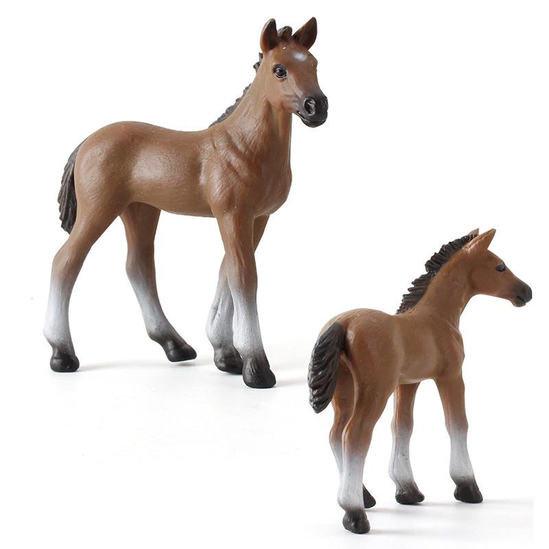 Kids Simulation Clydesdale Horse Foal Stallion Ranch Horse Static Solid Animal Model Ornament Toy