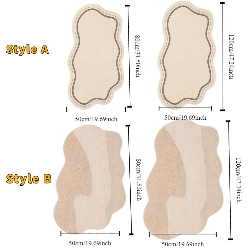 Minimalist Irregular Carpet Cream Style Bedside Carpet Coffee Table Pad Bedroom Rug  Hotel
