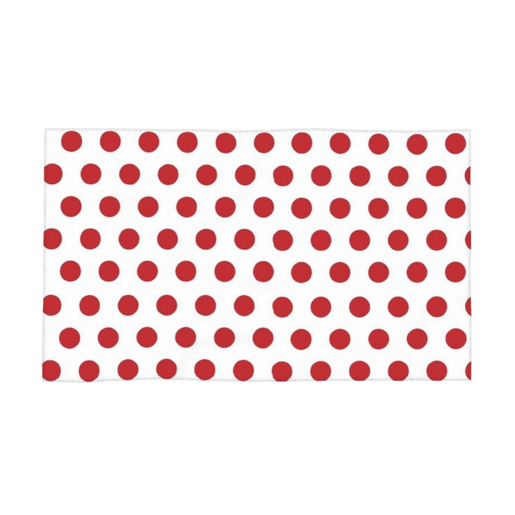 

Red Polka Dot on White Soft Face Towel Quick Dry Pool Bath Cotton Towels Breathable W40*H60(CM)