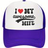 I Love My Awesome Wife Trucker Hat Polyester Mesh Baseball Cap Casual Adjustable Headwear